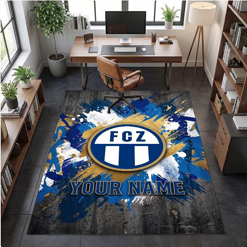 Crystal Velvet Rug FC Zürich Print Custom Name Text Floor Mat Home Decor
