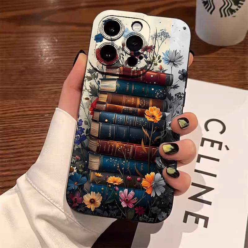 

Dark Academia Black Cat Bookshelf Art Phone Case for iPhone 17 16 15 14 13 12 11 Series Pro Max Plus Double Layer Protection iphone 17