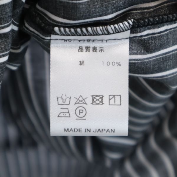 Unused VAST222 19ss Made In Japan Stripe Long Sleeve Shirt 2 Black Men's Used