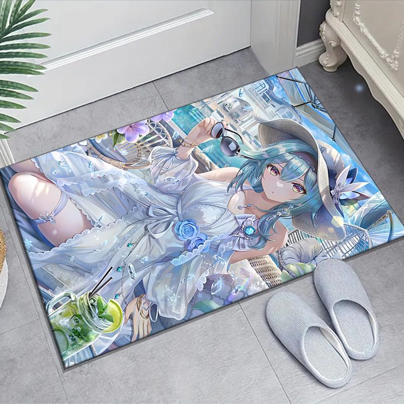 1pc Genshin Impact Furina1 Design Area Rug - Non-Slip, Soft & Cozy Floor Mat for Living Room, Bedroom, Office - Indoor/Outdoor Decorative Carpet