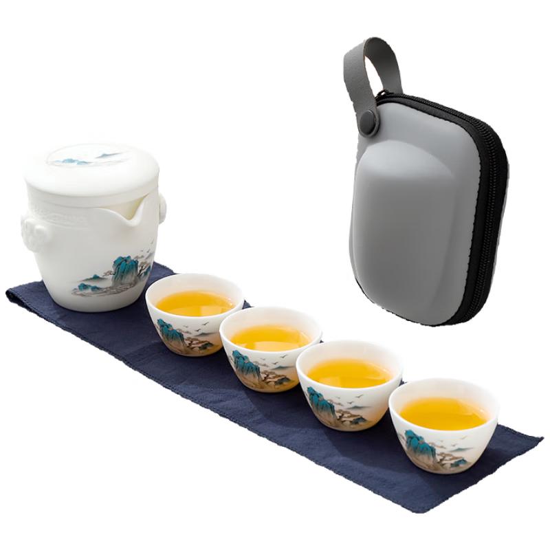 

Unglazed Ceramic Travel Tea Set (1 Pot, 4 Cups)