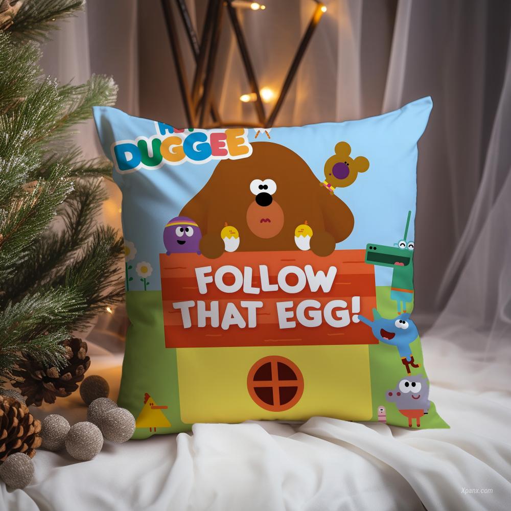 

cute cartoon h-Hey Duggee Cushion Cover Premium Comfort Reversible Pillow Cove -Two in One Design for Any Room & Car Interior 20x20Inch