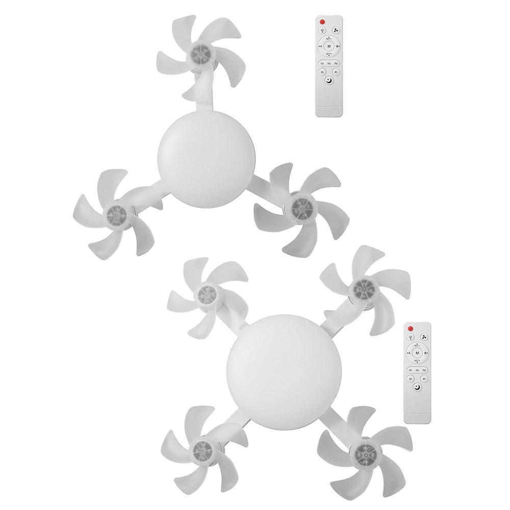 2 in 1 Ceiling Fan 3 Gears Dimming Remote Control Electric Cordless Fan Eye Protection Energy Saving Hanging Fan with LED Light