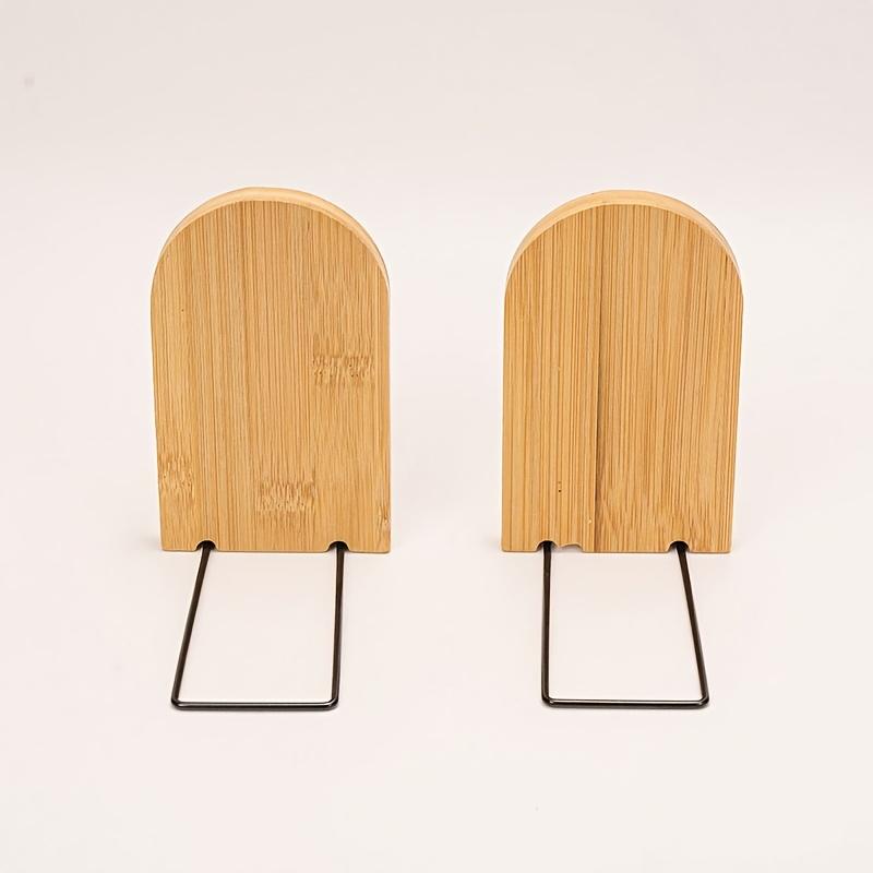 Easy Detachable Wooden Bookends, Non-Slip Bookends for Bookshelves, Heavy-Duty Bookends, for Books/Cds