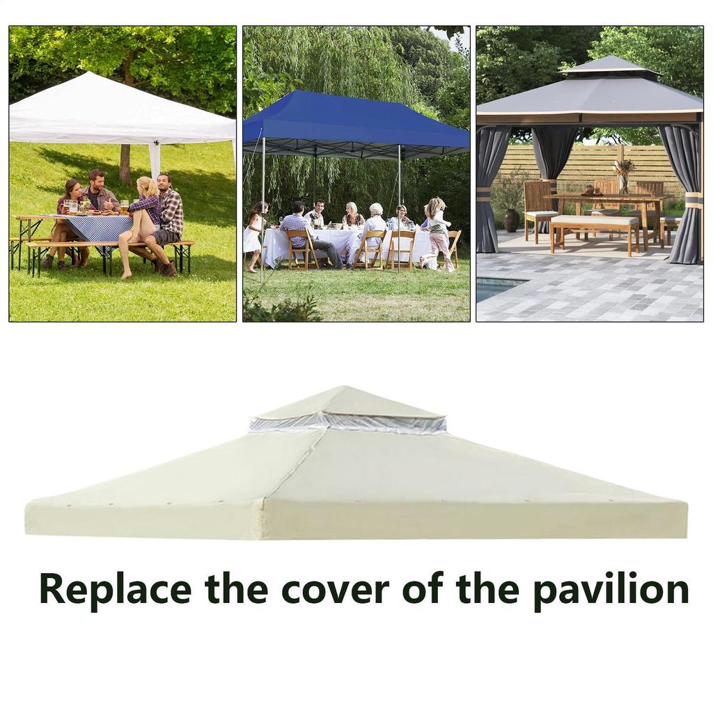 Telo di ricambio per gazebo 3x3m Impermeabile Con sfiato Telo di ricambio per esterno per patio esterno Cortile Giardino Ponte