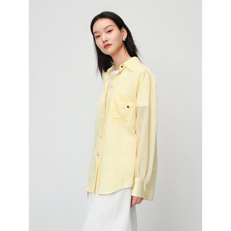 

EP YAYING Women s Textured Jacquard Tencel Blouse L