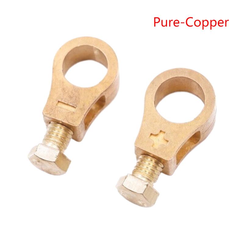 

1 пара медных автомобильных клемм аккумулятора, зажим для кабеля, утолщенный разъем для аккумуляторов, соединительная линия, зажим для полюса, автомобильный аксессуар as the picture