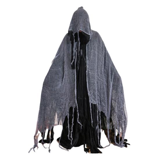 Halloween Hooded Cloak Medieval Renaissance Gothic Wizard Cape with Hood Scary Grim Reaper Cosplay Costume for Men Women
