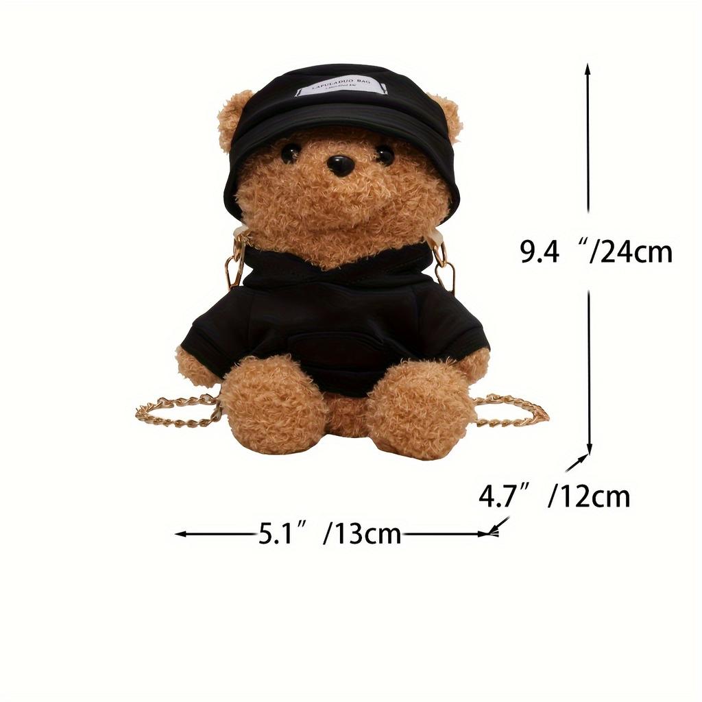 Süße Mini-Bär Plüsch Umhängetasche Süße Cartoon Schulter Handtasche Weiche Flauschige Neuheit Geldbörse Für Mädchen Mode Accessoire
