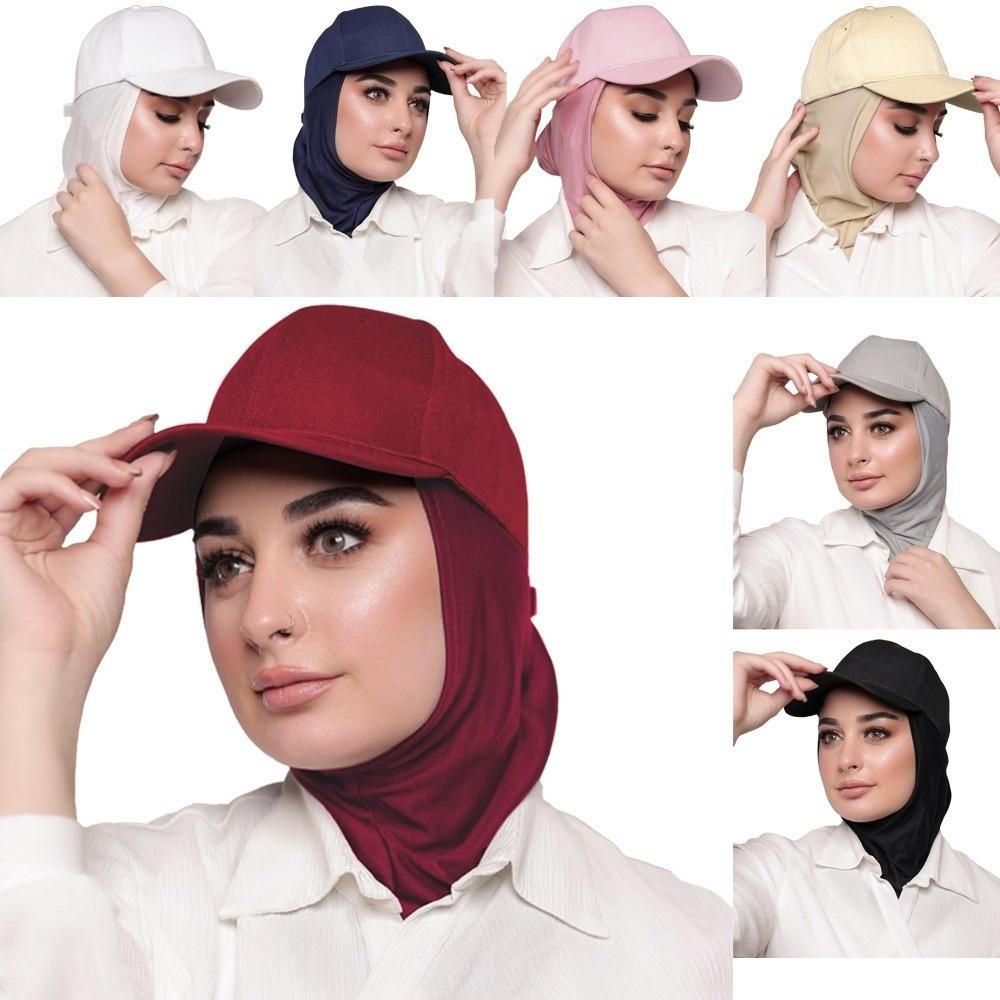 Fashion Muslim Turban Cap Solid Color Full Coverage Bonnet Hijab New Baseball Cap