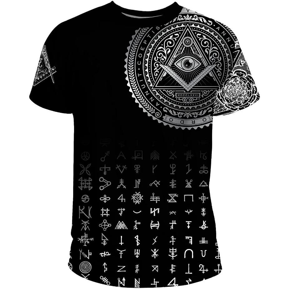 

Футболка с 3D-цифровой печатью Vintage Warrior Fun Pattern с коротким рукавом Футболки мужские L