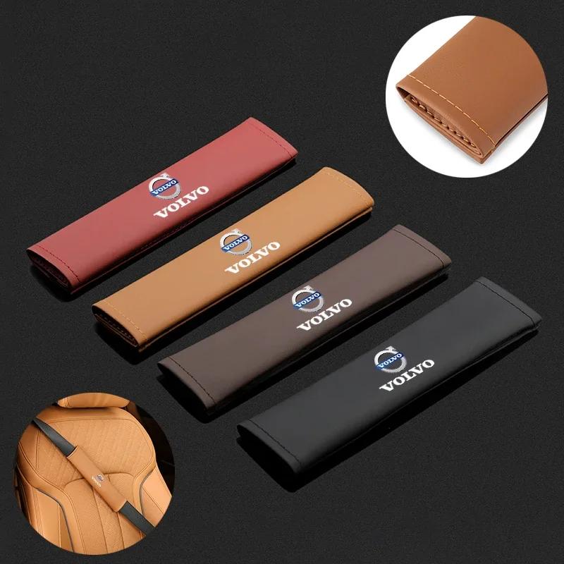 2pcs Leather Car Seat Belt Cover Shoulder Protective Accessories For Volvo Xc60 Xc90 V40 V60 S60 V50 V90 S80 C40 XC40 V70 XC70