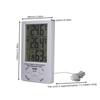 Indoor Outdoor Thermometer Hygrometer Clock Alarm Digital LCD Display C/F Temperature Humidity Meter 1.5M Sensor Probe