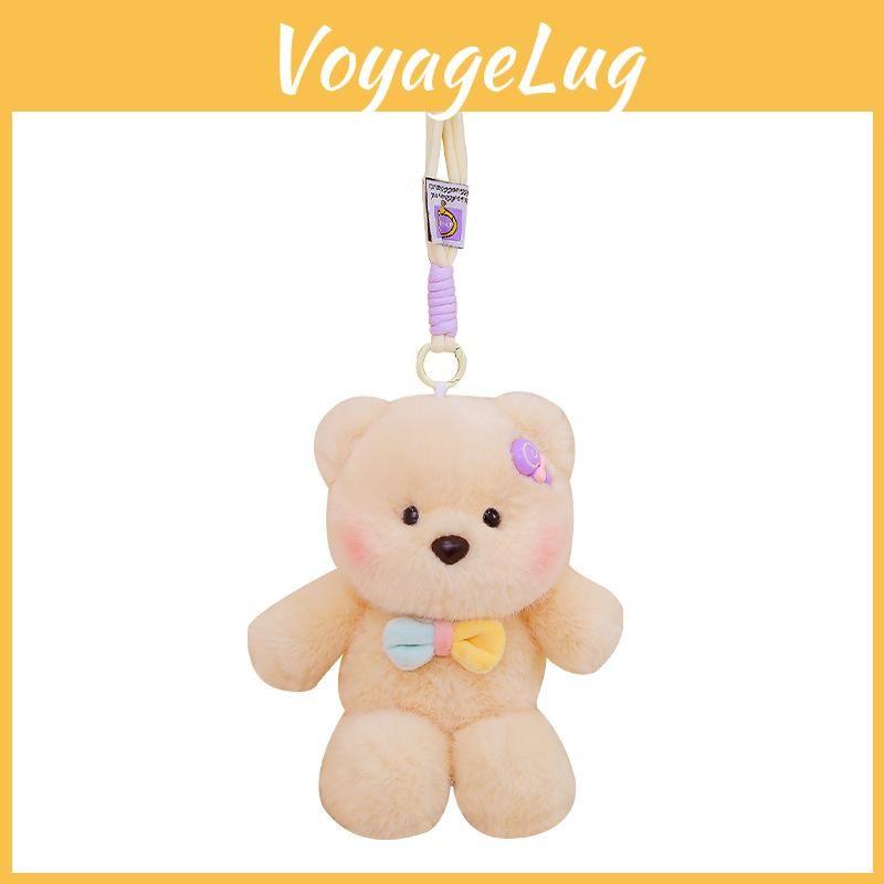 Cute Plush Animal Hanging Toy With Short Faux Fur For Children Travel Bag Doll