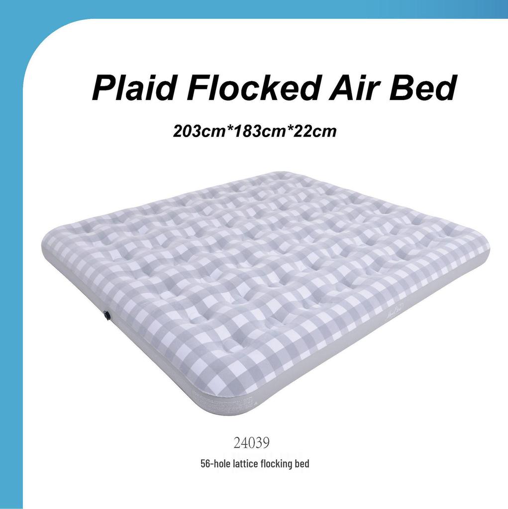 JILONG Double Size Inflatable Air Mattress with Flocked Surface for Home and Outdoor Use