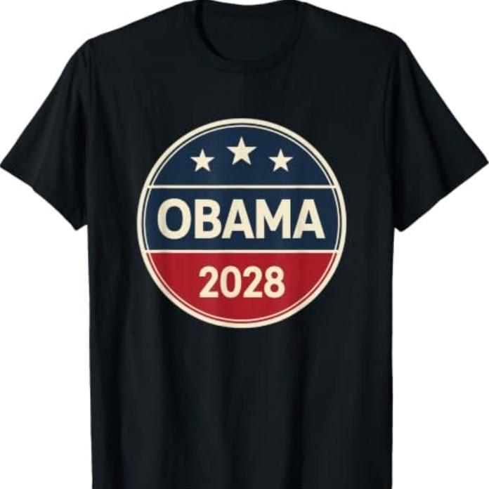 Obama 2028 Campaign Circle Retro Political Election Support T-Shirt