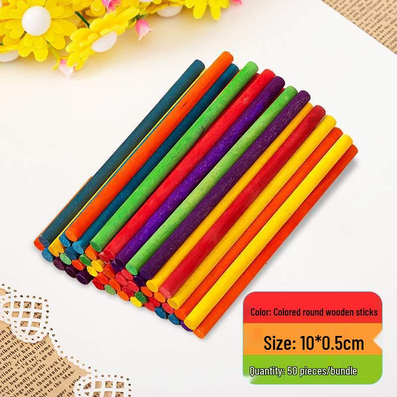 Bagged Natural Color Popsicle Sticks: Colorful Wooden Ice Pop Sticks for DIY Handmade Building Block Toys
