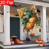 2D Flat - 2D Flat Happy Thanksgiving Autumn Maple Leaf Pumpkin Garden Flag 4 (2) Outdoor Garden Flag Double-Sided Home Decoration Courtyard Decoratio