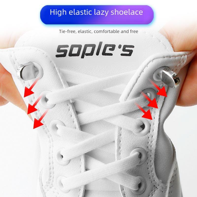 Lacci Elastici Pigri da 8MM - Spandex Doppio Strato Senza Lacci per Bambini con Fibbia Elastica