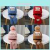 Conjunto de Chapéu e Cachecol de Tricô Infantil com Proteção contra o Vento e Aquecimento para Brincadeiras de Inverno
