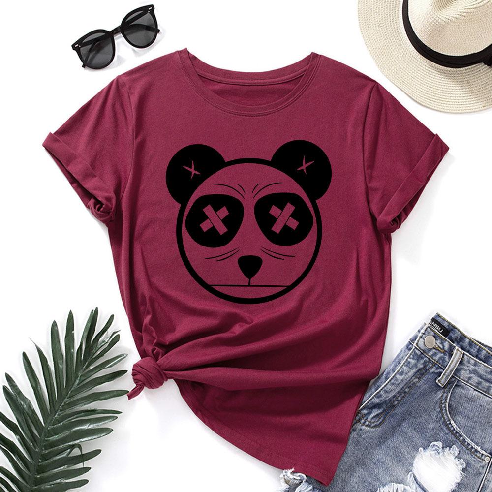 Fashion Printed Cartoon Short Sleeve Casual Loose Top Crew Neck T-Shirts Women’s