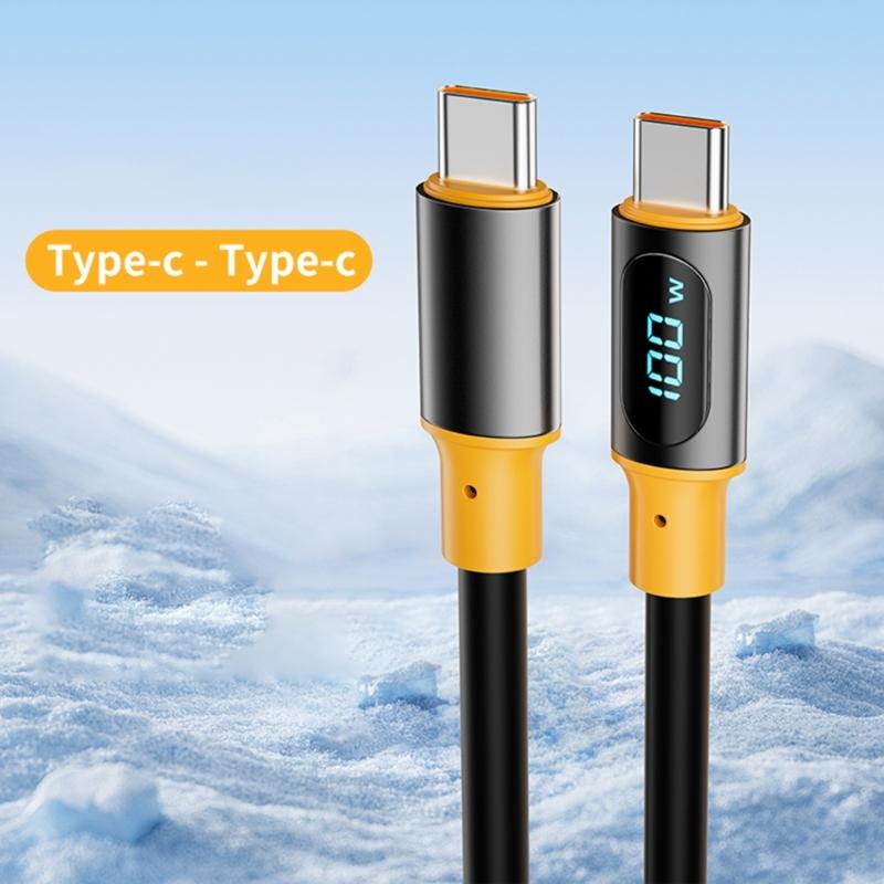Fast Speed PD100W Power Cord Digital Display Charging Cable for Fast Charging and Data Sync Double End USB C Port