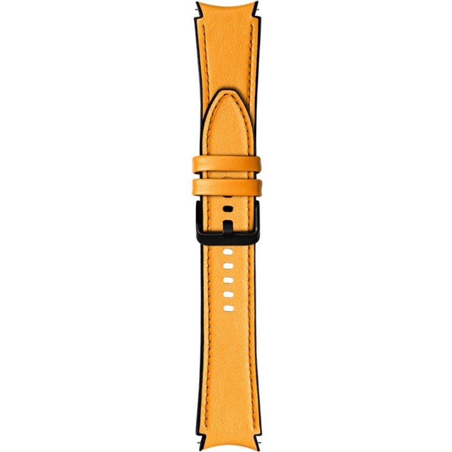 Leather Strap for Samsung Galaxy Watch 4/5/6/7/FE 40/42/43/44/45/46/47mm, Yellow