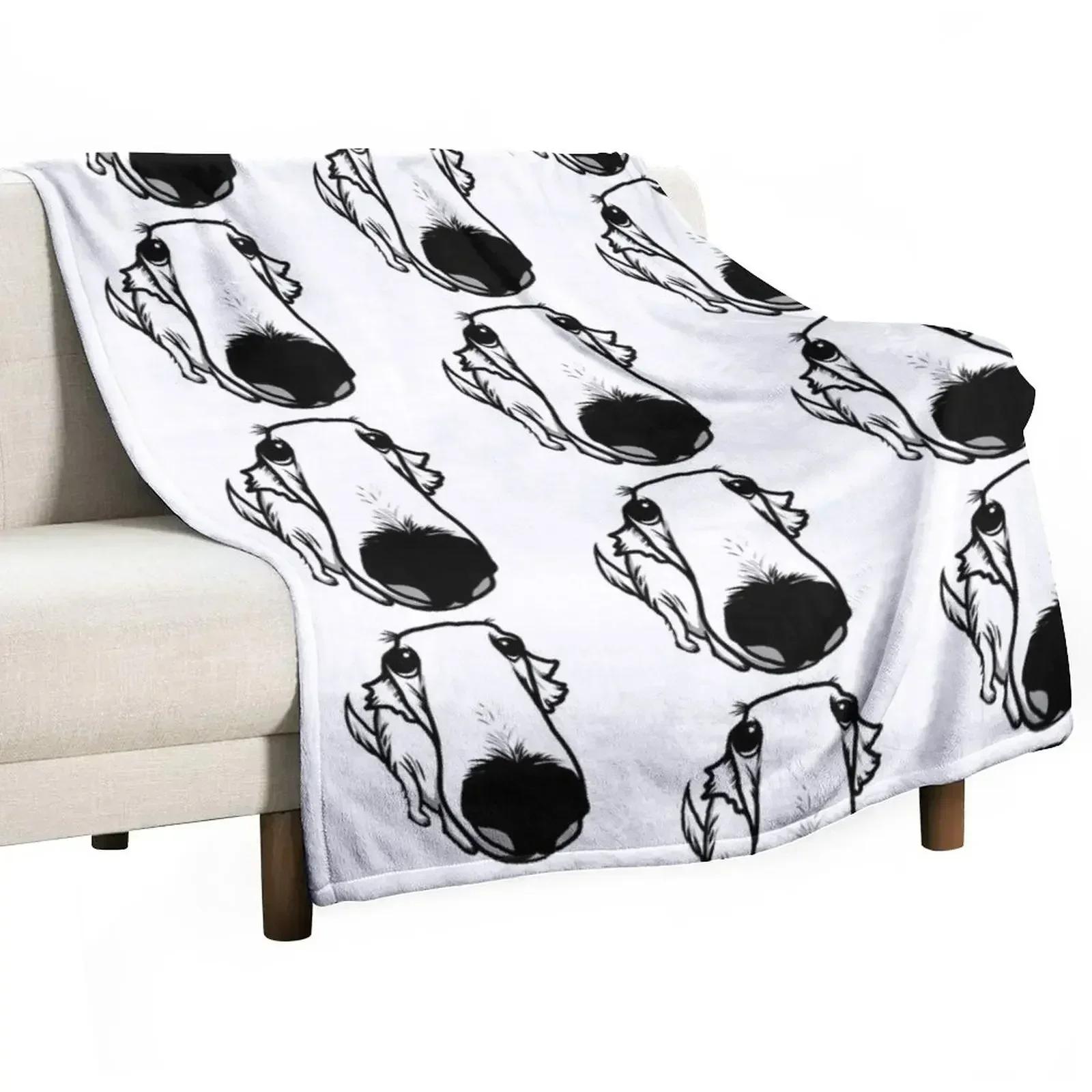 Cute Borzoi, Long Faced Dog Throw Blanket No Pilling Soft Warm Blanket for Bed 75X95CM
