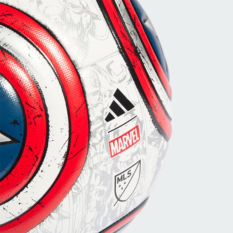 Adidas x MLS X Marvel Captain America Theme Collection Size 45 Machine Stitched Ball TPU White Red Blue Soccer Ball IP7119