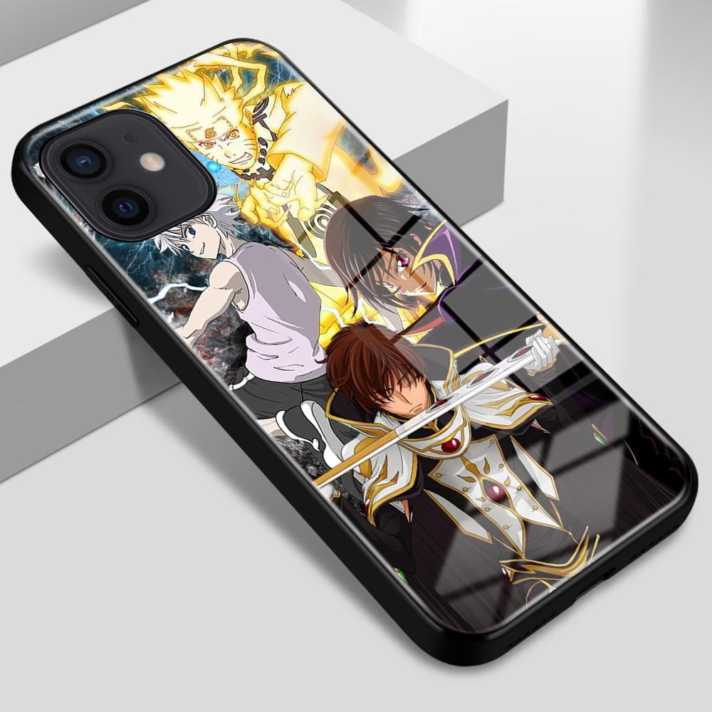 

Чехол из закаленного стекла, чехол с персонажами японского аниме-комикса для iPhone 6 6s 7 8 14 Plus X XS XR SE2020 11 12 13 14 Pro Max Mini iPhone 6 6s plus