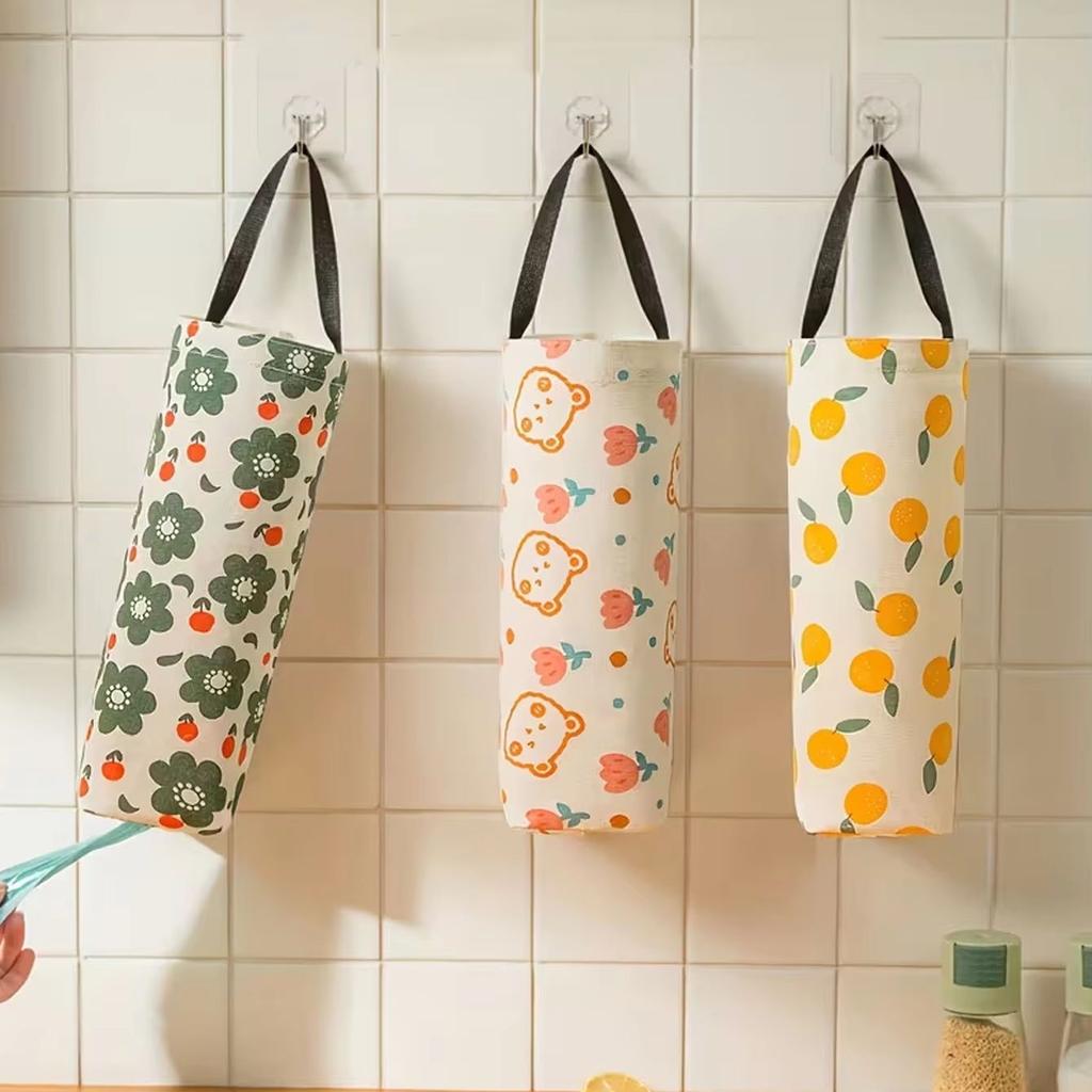 1/3pcs wall mounted garbage bag storage bag, kitchen multifunctional hanging bag storage household storage bag