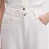 Langzi Women's White Jacquard Wide-Leg Jeans