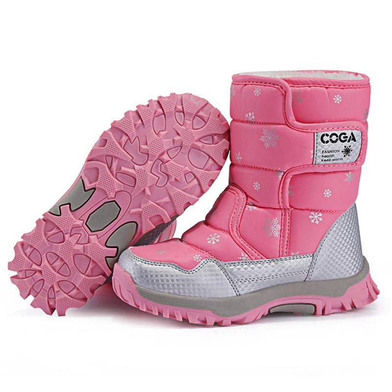 Kids Winter Children's Snow Boots Waterproof Cotton Shoes Thick Warm Non-slip Boots In The Tube Casual Kids Boots