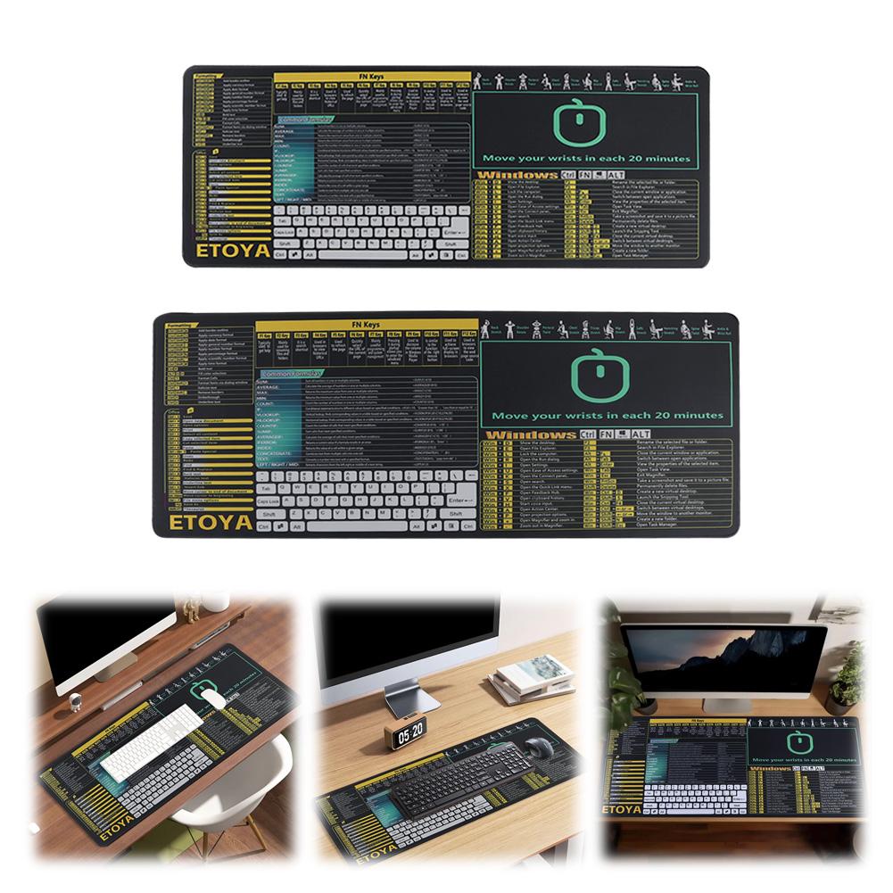 

Большой коврик для мыши Нескользящий Шпаргалка Excel Настольный коврик Прошитый край Коврик для клавиатуры с таблицами ПК Компьютер Офис Игровые аксессуары