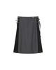 Miseki Seoul Side Bow Pleats Midi Skirt Charcoal