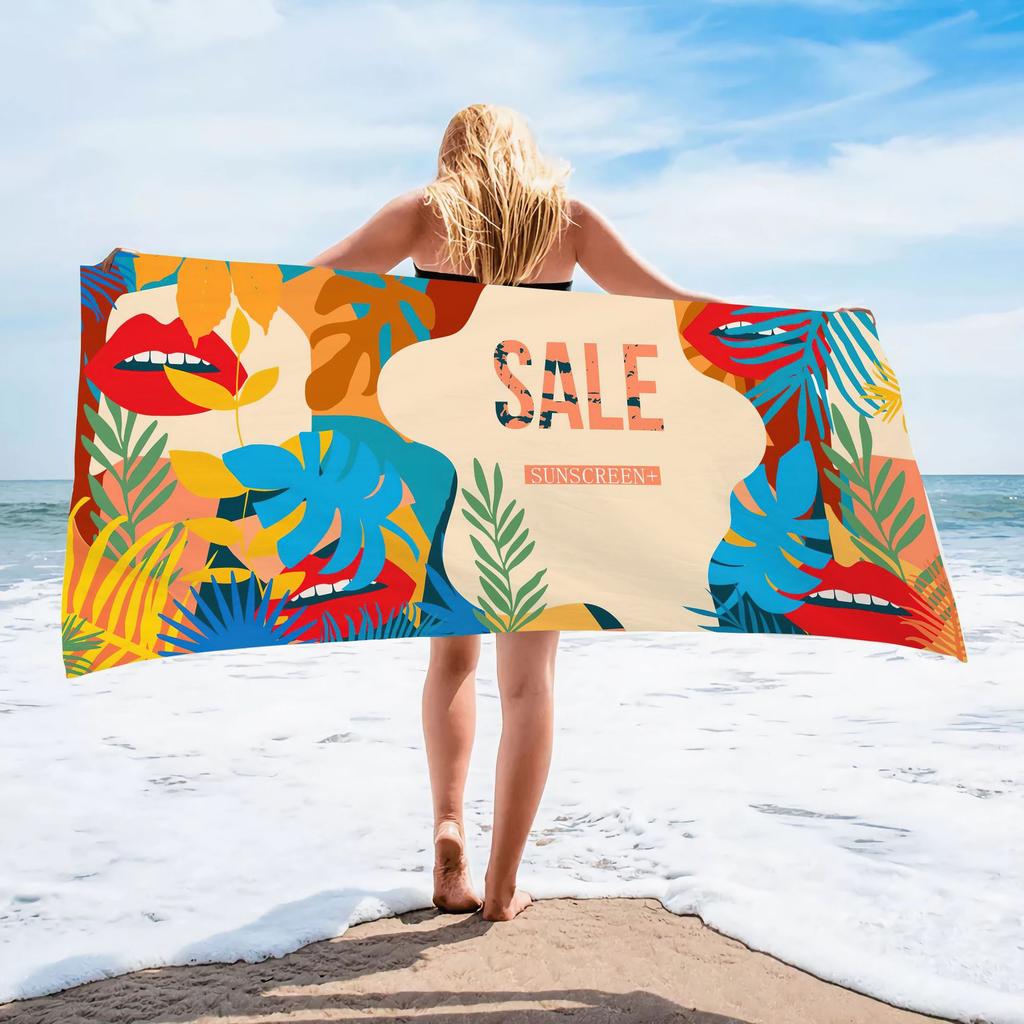Quick-Drying Beach Towel Popular Palm Leaf Beach Towel Digital Printing Process Bath Towel