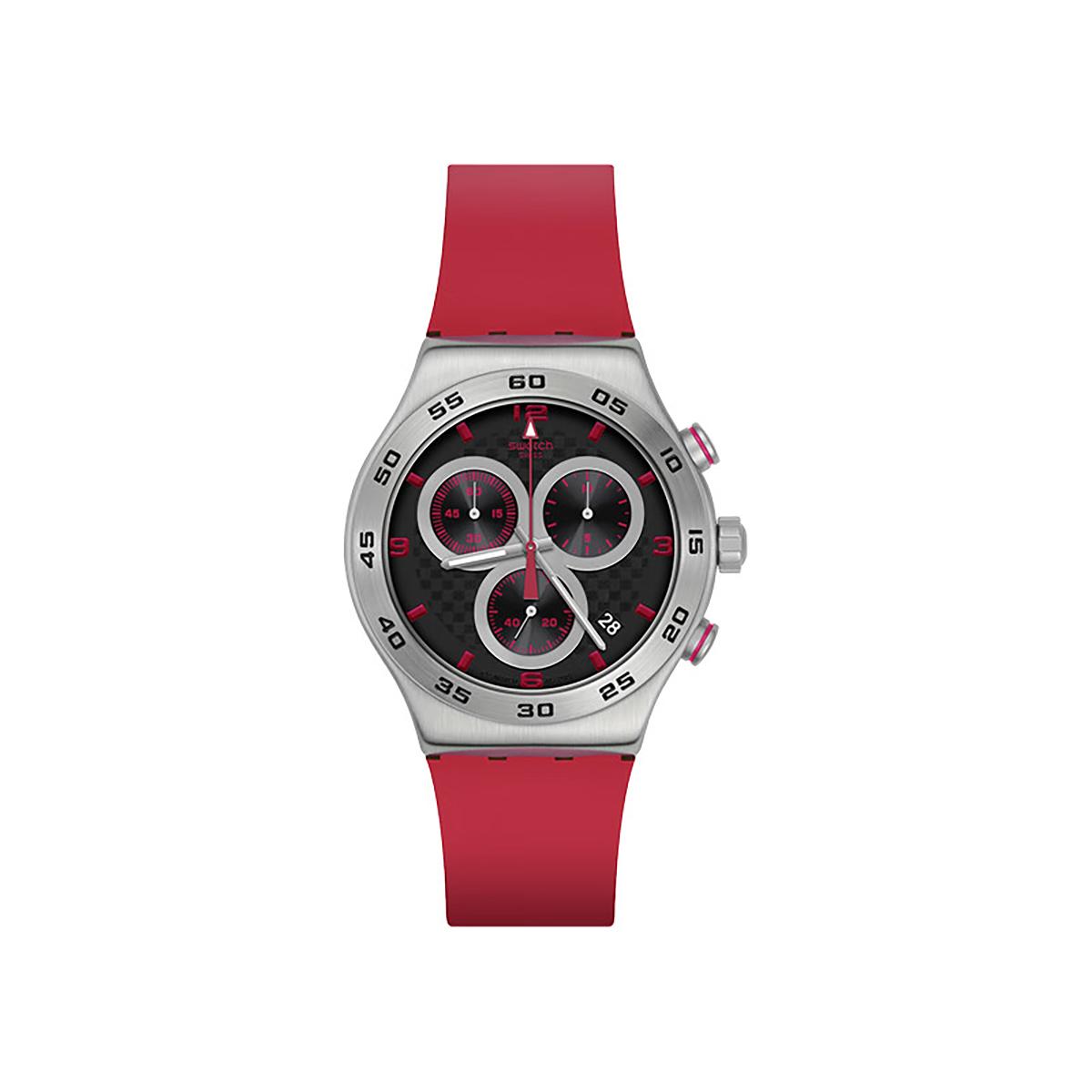 

SWATCH Unisex 43mm Black Watch YVS524 YVS524 Red