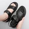 Fashion Summer Men's Cowhide Business Casual Beach Shoes Sandals New Luxury Outdoor Comfortable Breathable Non-Slip Beach Slippers Shoes