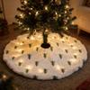 Faux Fur Tree Mat Plush Tree Base Cover Xmas Accessory Christmas Tree Skirt Home Decor