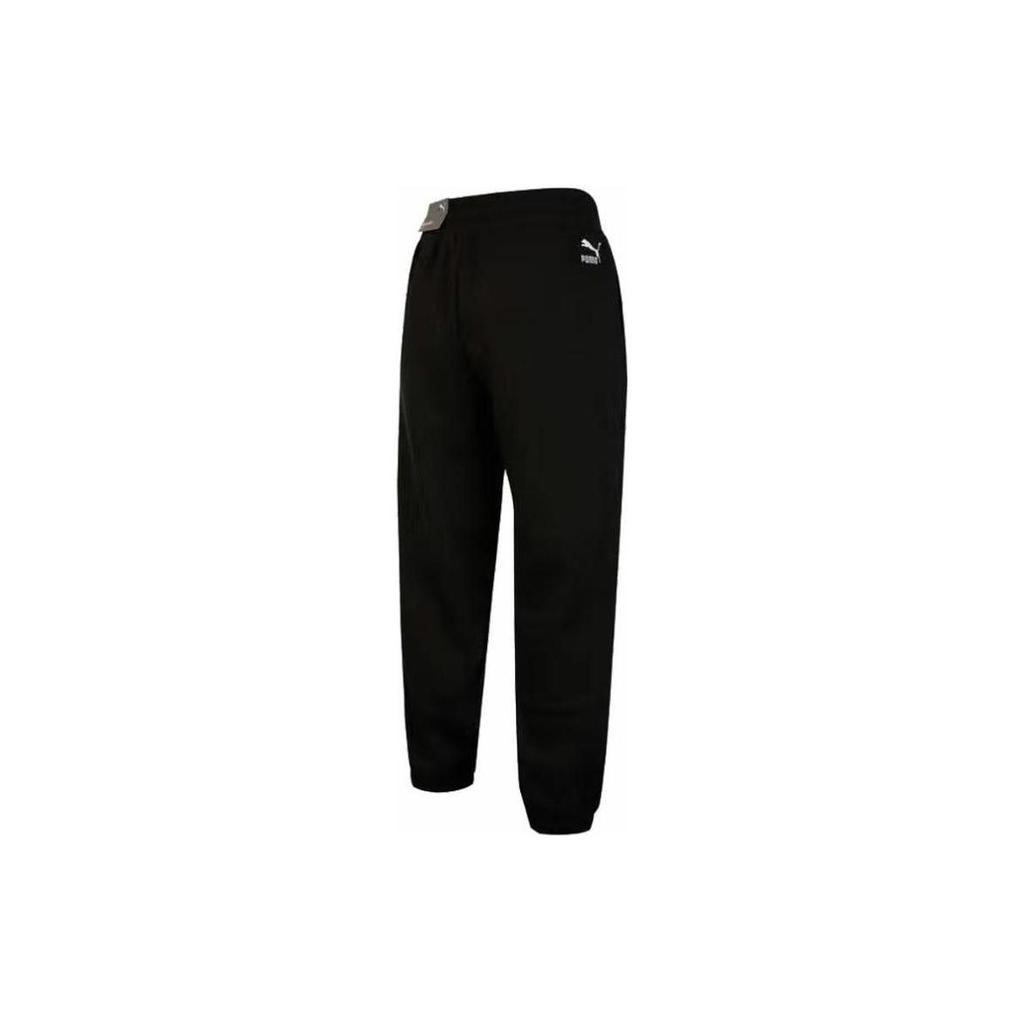 Puma Logo Embroidered Elastic Waist Cuffed Joggers Men Joggers Black 539733-01
