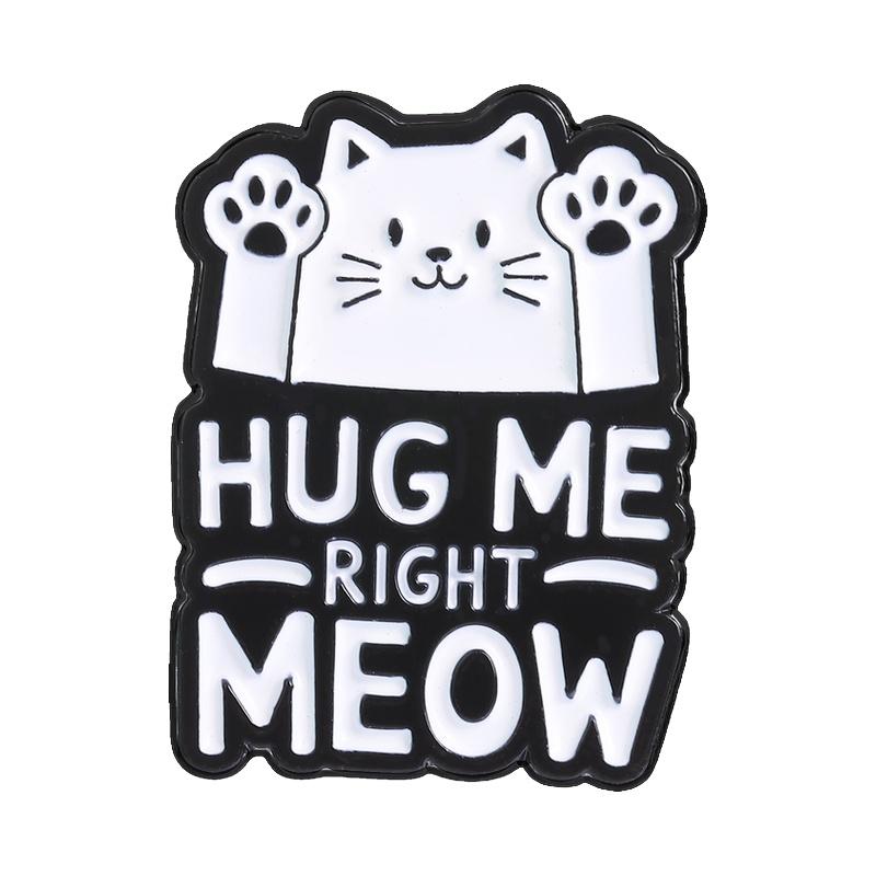 Lazy Working Cat Enamel Pins Funny Quotes Born To Nyan Forced To Work Cute Sleep Kitten Animal Brooches Lapel Badge Jewelry Gift