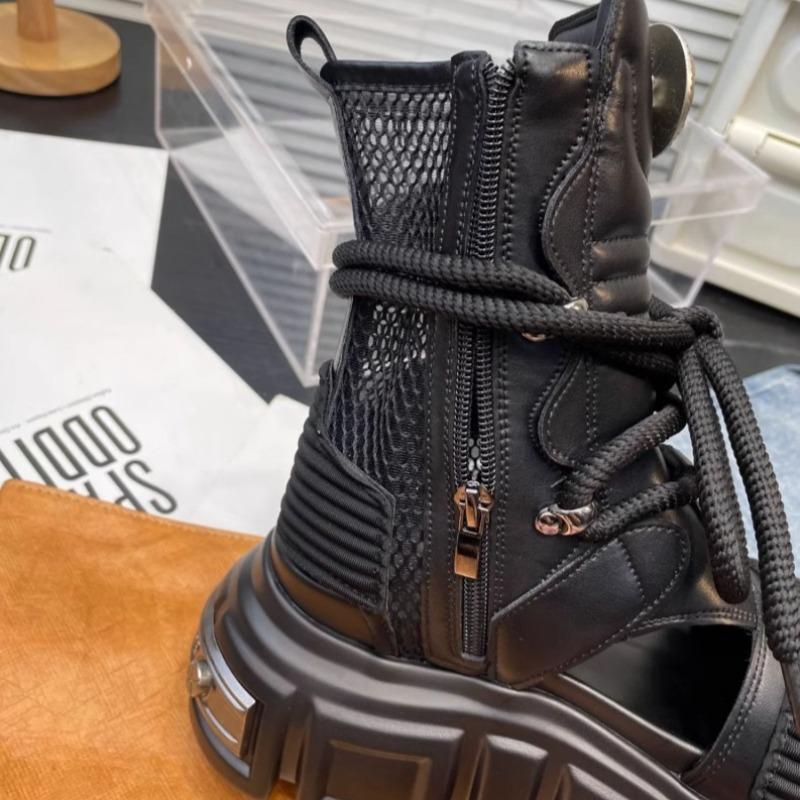 Fashion Fashion British Style Motorcycle Boots with Thick Sole,increased Height,personalized Handsome Punk Style,comfortable Botas Mujer