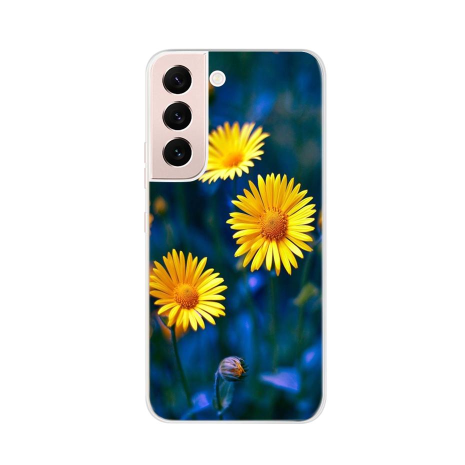 Beautiful Flower Phone Case For Samsung Galaxy S22 Pro S 22 Ultra 5G Case Cute Cat Soft Silicone TPU Cover For Samsung S22 22Pro