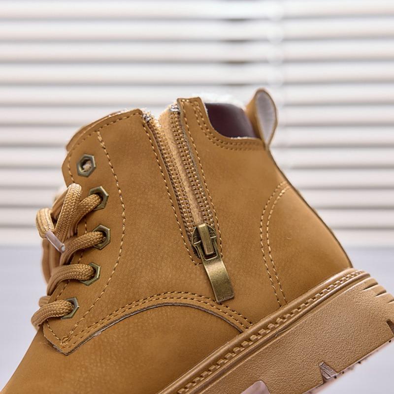 Comfortable Versatile Thickened Warm Kids Martin Boots Soft Sole Winter Ankle Boots For Boys And Girls