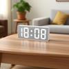 Temperature Display Electronic Table Clock Luminous Mirror LED Digital Clock  Office