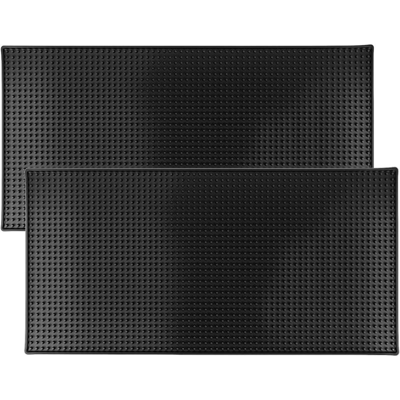 HHO-Extra Large Dish Drying Spill Matting, Rubber Bar Mat,24  X 12 , 2 Pack Heavy-Duty Non-Slip For KTV Bar Home
