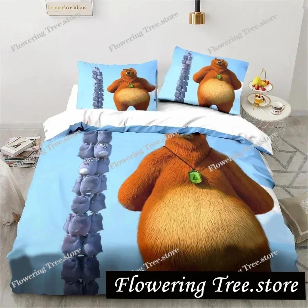 Cartoon Grizzy N Lemmings Bedding Set Duvet Cover Bed Set Quilt Cover Pillowcase Comforter king Queen Size Boys Adult029