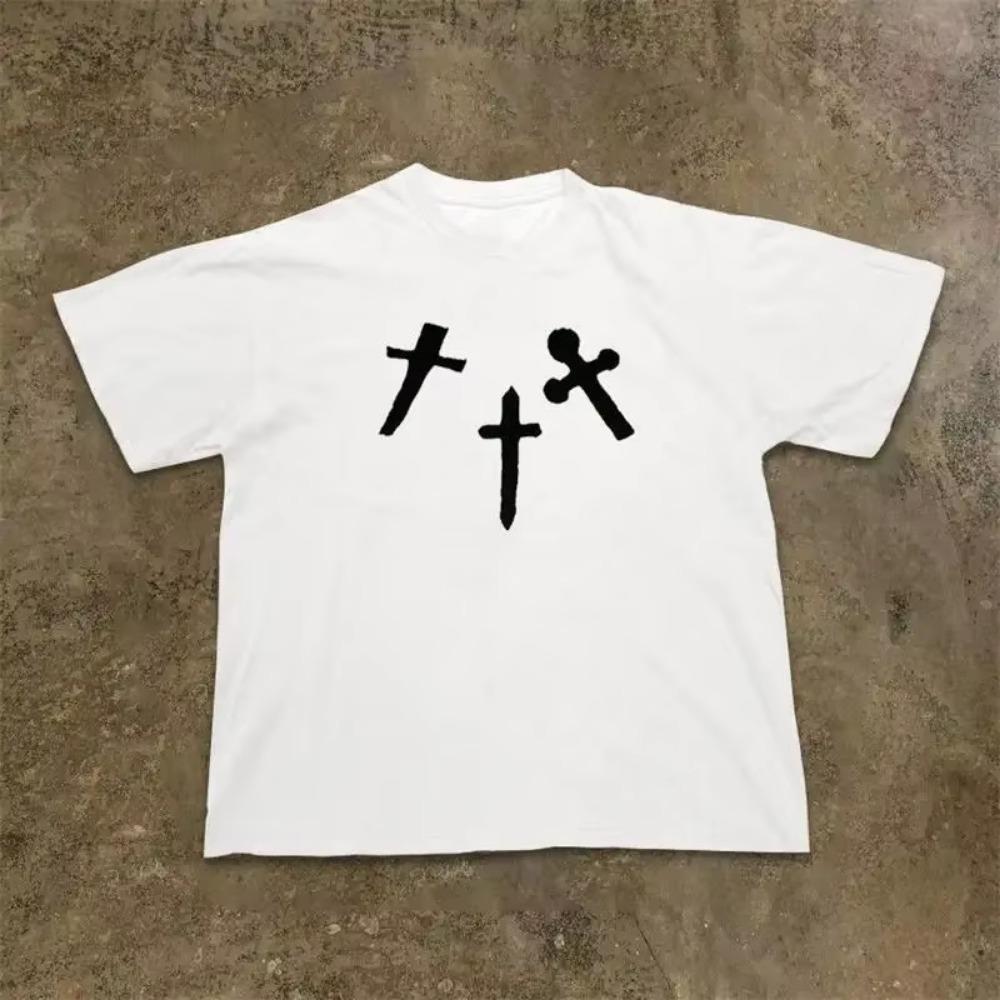 Vintage Smiling Face T Shirt For Men 2023 Summer Cotton Tees Harajuku Short Sleeve Streetwear Tops Women Oversized T-Shirt 8XL