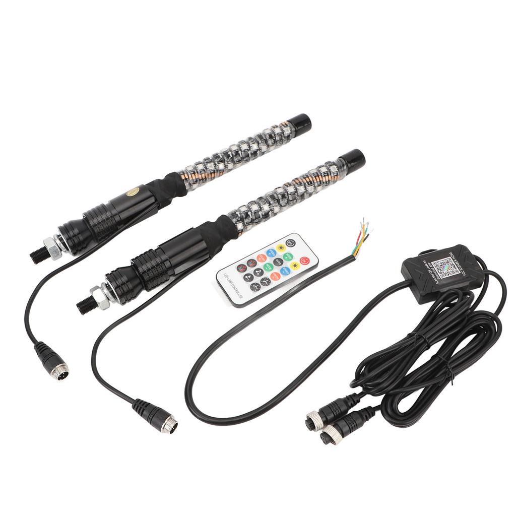 1ft LED Whip Light 20 Colors Waterproof Overload Protection Remote Control Flagpole Antenna Whips