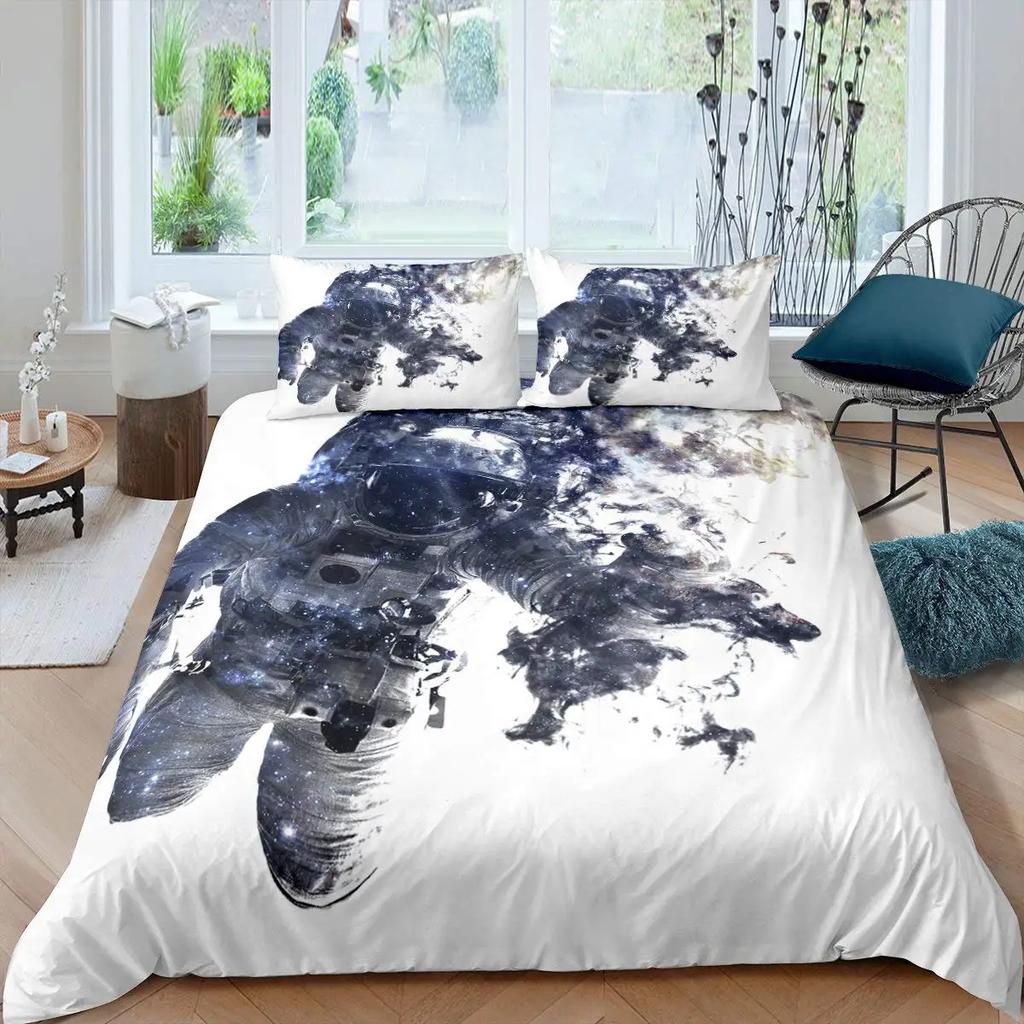 Comforter 2 S Astronaut Queen Size Outer Space Bedding Set 3Pcs For Kids Girls Adultscomforter Soft With